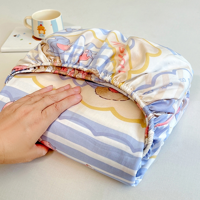 91家纺网 家纺一手货源 找家纺 优尚佳生活馆 2025新款亲肤水洗棉印花床笠单品床笠单件单床笠 床笠款-熊熊下午茶