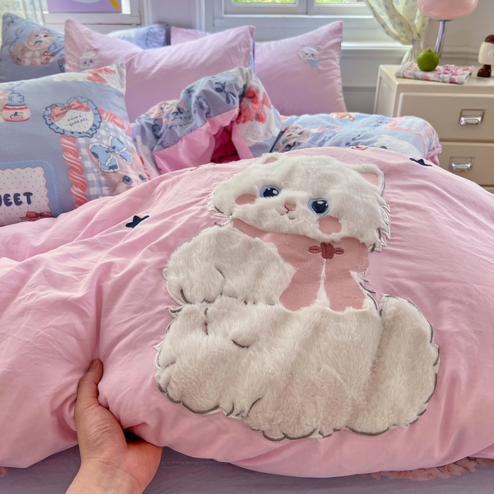 91家纺网 家纺一手货源 找家纺 （总）优佳优品 2025新款水洗棉印花贴布绣四件套【提供买家秀】