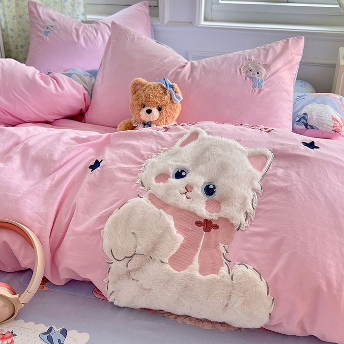 91家纺网 家纺一手货源 找家纺 （总）优佳优品 2025新款水洗棉印花贴布绣四件套【提供买家秀】