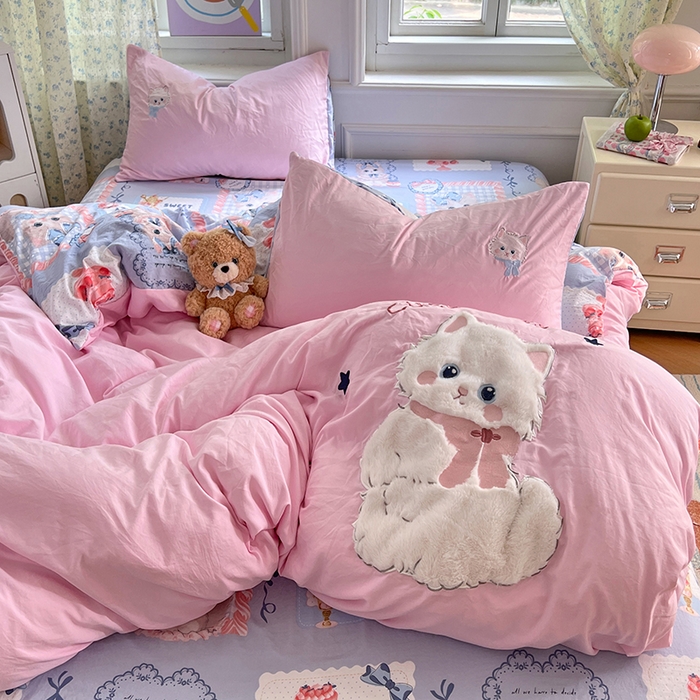 91家纺网 家纺一手货源 找家纺 （总）优佳优品 2025新款水洗棉印花贴布绣四件套【提供买家秀】