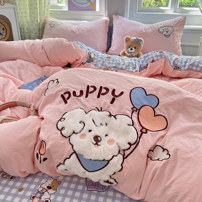 91家纺网 家纺一手货源 找家纺 （总）优佳优品 2025新款水洗棉印花贴布绣四件套【提供买家秀】