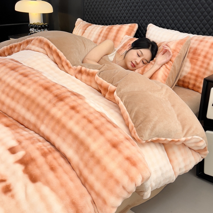 91家纺网 家纺一手货源 找家纺 （总）言熙居家纺 2025新款加厚高克重兔兔绒牛奶绒四件套