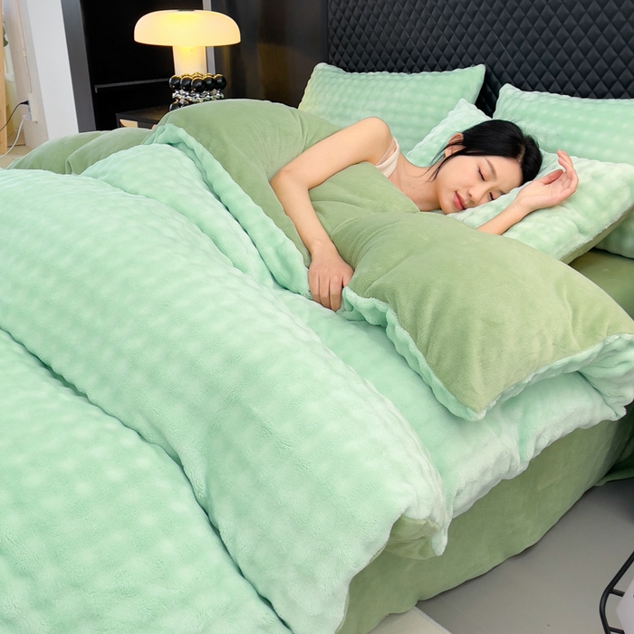 91家纺网 家纺一手货源 找家纺 （总）言熙居家纺 2025新款加厚高克重兔兔绒牛奶绒四件套