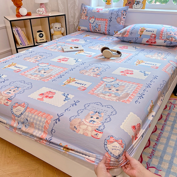 91家纺网 家纺一手货源 找家纺 （总）优佳优品 2025新款亲肤水洗棉印花床笠单品床笠单件单床笠