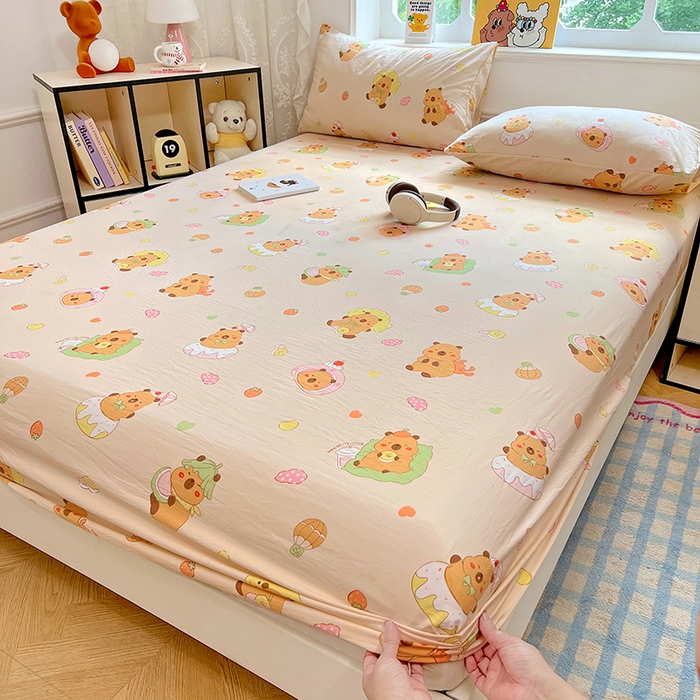 优佳优品 2025新款亲肤水洗棉印花床笠单品床笠单件单床笠 床笠款-卡皮巴拉