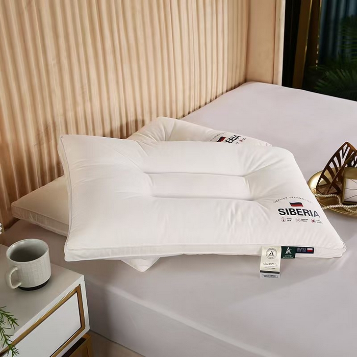 91家纺网 家纺一手货源 找家纺 云熙枕业 2025抖音热款全棉酒店立体护颈枕 枕头枕芯 定型中枕 全棉款48*74cm一只