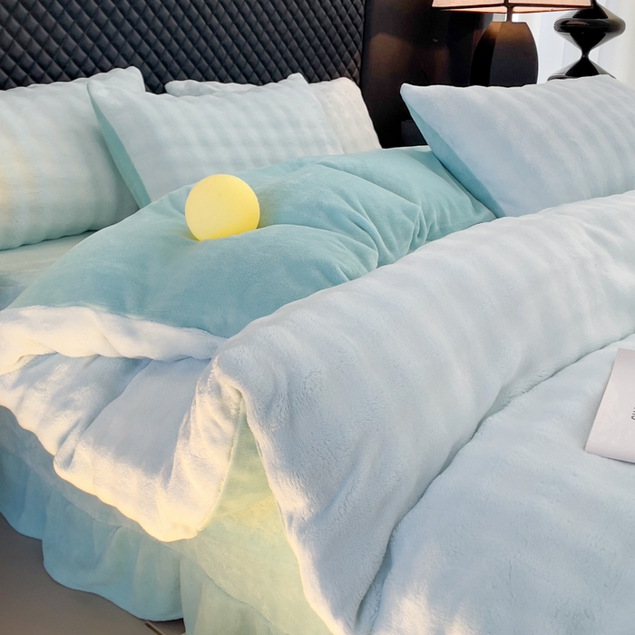 91家纺网 家纺一手货源 找家纺 （总）言熙居家纺 2025新款加厚高克重兔兔绒牛奶绒四件套