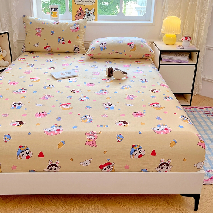 91家纺网 家纺一手货源 找家纺 优佳优品 2025新款亲肤水洗棉印花床笠单品床笠单件单床笠 床笠款-快乐小新