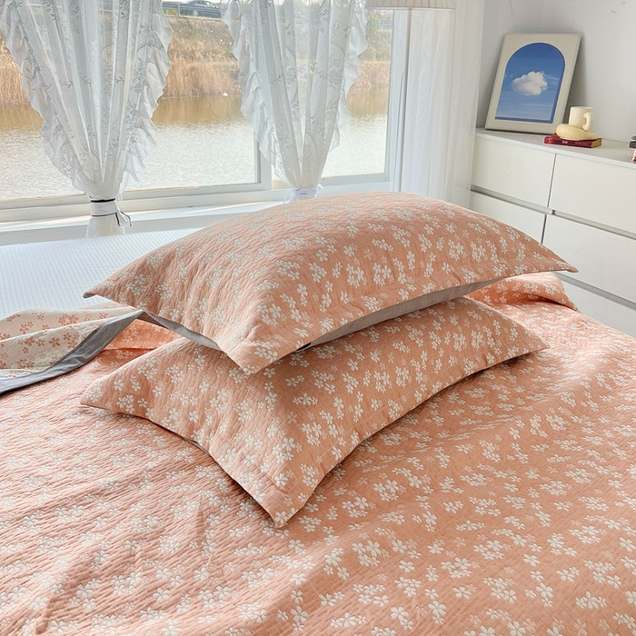 91家纺网 家纺一手货源 找家纺 梦洋家纺 2025新款全棉四层纱多能盖毯毛巾被空调夏被床盖款盖毯 花海