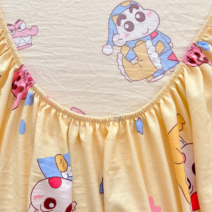 91家纺网 家纺一手货源 找家纺 优佳优品 2025新款亲肤水洗棉印花床笠单品床笠单件单床笠 床笠款-快乐小新