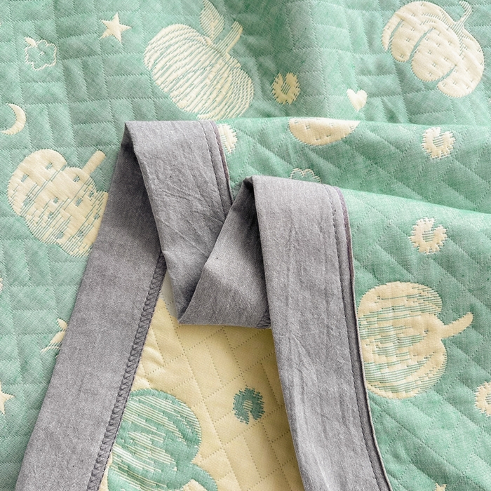 91家纺网 家纺一手货源 找家纺 梦洋家纺 2025新款全棉四层纱多能盖毯毛巾被空调夏被床盖款盖毯 花梦