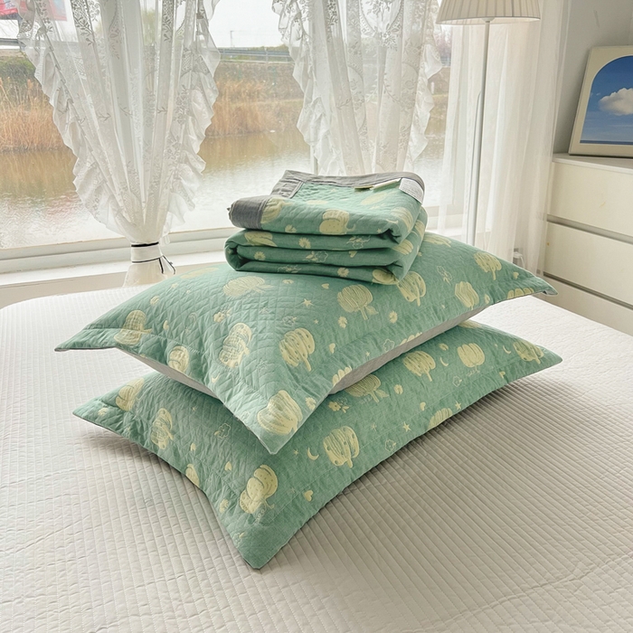 91家纺网 家纺一手货源 找家纺 梦洋家纺 2025新款全棉四层纱多能盖毯毛巾被空调夏被床盖款盖毯 花梦