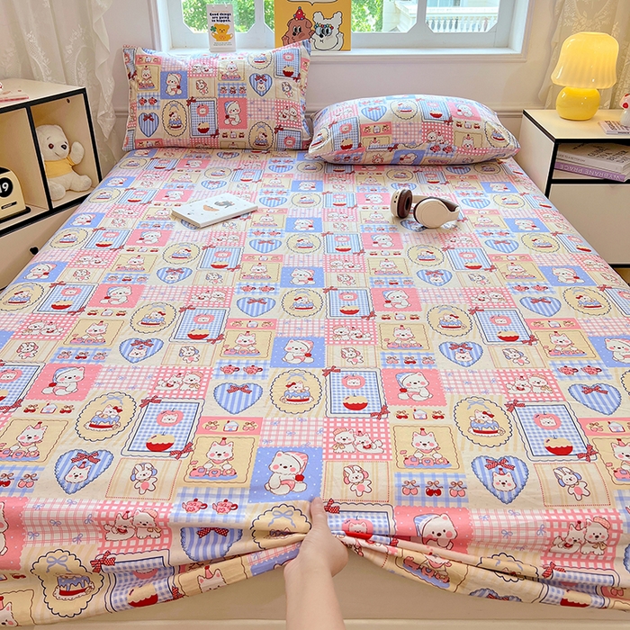 91家纺网 家纺一手货源 找家纺 优佳优品 2025新款亲肤水洗棉印花床笠单品床笠单件单床笠 床笠款-甜宠派对