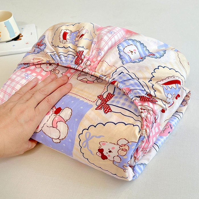 91家纺网 家纺一手货源 找家纺 优佳优品 2025新款亲肤水洗棉印花床笠单品床笠单件单床笠 床笠款-甜宠派对