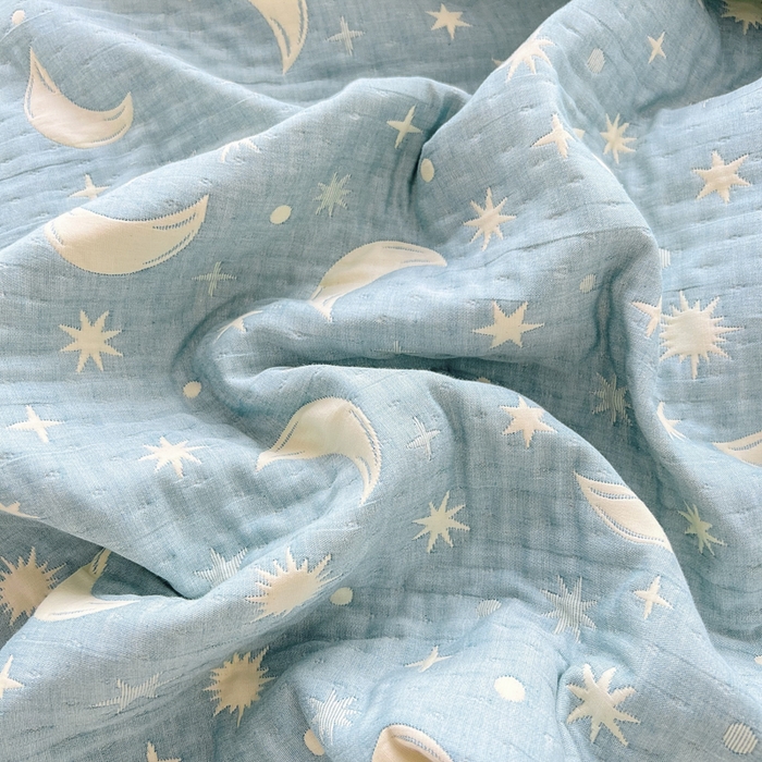 91家纺网 家纺一手货源 找家纺 梦洋家纺 2025新款全棉四层纱多能盖毯毛巾被空调夏被床盖款盖毯 满天星