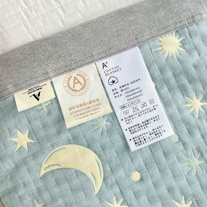 91家纺网 家纺一手货源 找家纺 梦洋家纺 2025新款全棉四层纱多能盖毯毛巾被空调夏被床盖款盖毯 满天星