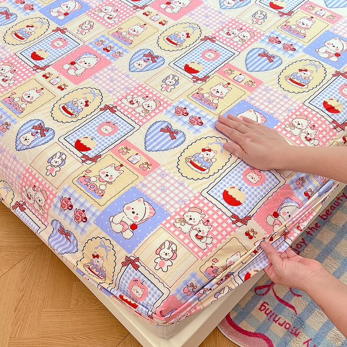 91家纺网 家纺一手货源 找家纺 优佳优品 2025新款亲肤水洗棉印花床笠单品床笠单件单床笠 床笠款-甜宠派对