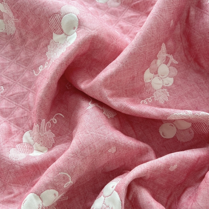 91家纺网 家纺一手货源 找家纺 梦洋家纺 2025新款全棉四层纱多能盖毯毛巾被空调夏被床盖款盖毯 菩提子