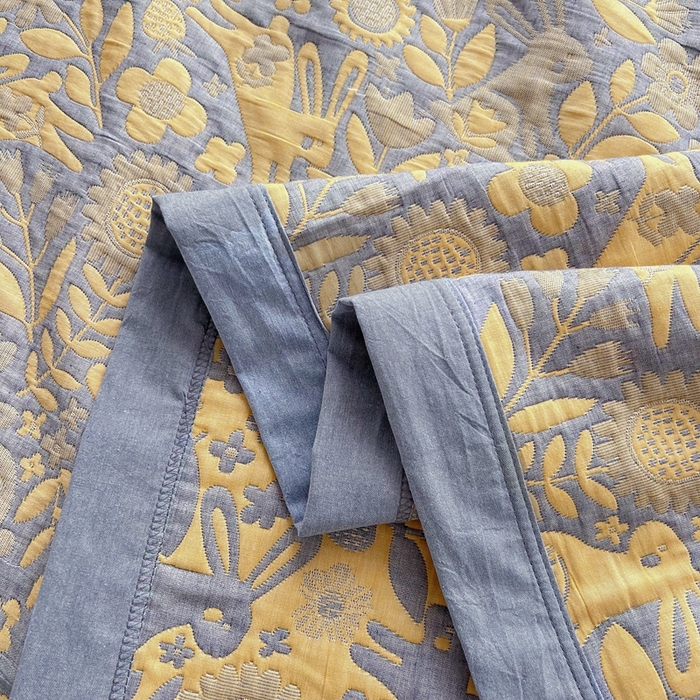 91家纺网 家纺一手货源 找家纺 梦洋家纺 2025新款全棉四层纱多能盖毯毛巾被空调夏被床盖款盖毯 幸运兔