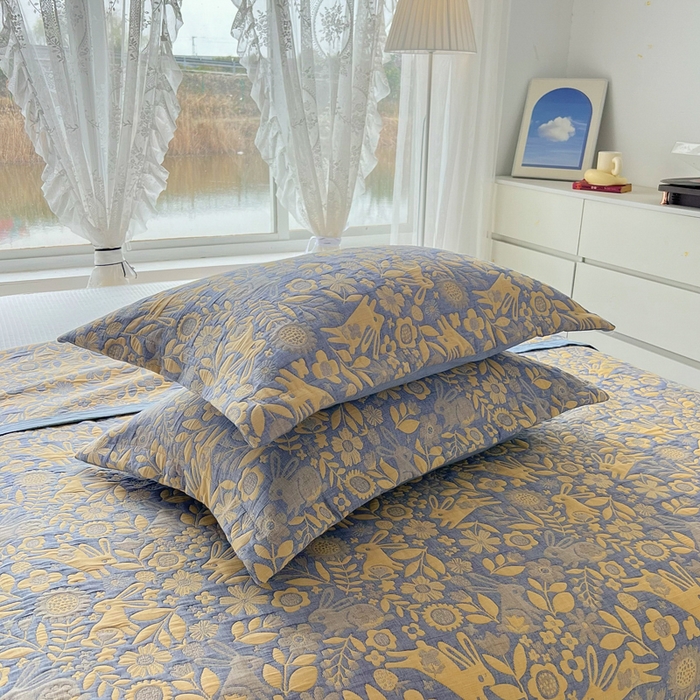 91家纺网 家纺一手货源 找家纺 梦洋家纺 2025新款全棉四层纱多能盖毯毛巾被空调夏被床盖款盖毯 幸运兔