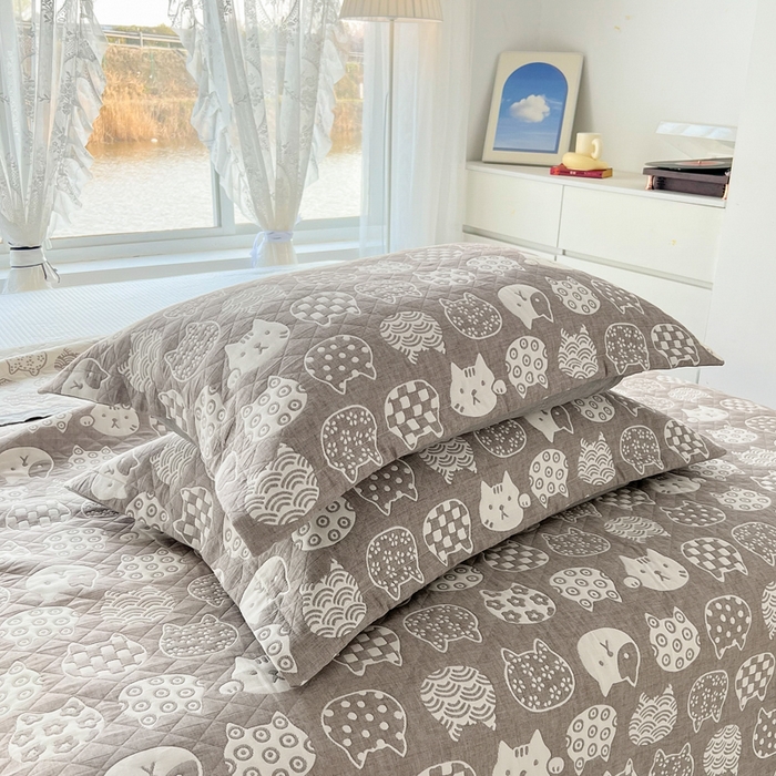 91家纺网 家纺一手货源 找家纺 梦洋家纺 2025新款全棉四层纱多能盖毯毛巾被空调夏被床盖款盖毯 招财猫