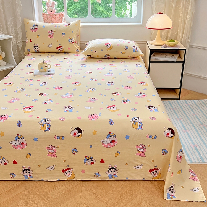 优佳优品 2025新款亲肤水洗棉印花床单单品床单单件单床单 床单款-快乐小新