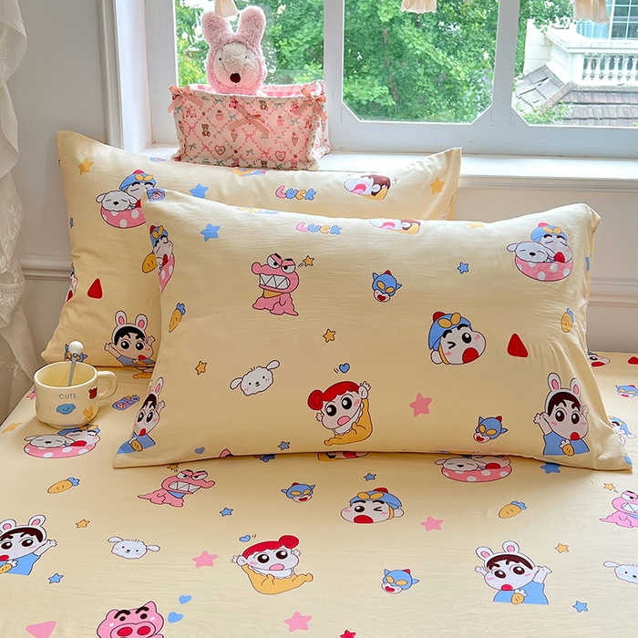 91家纺网 家纺一手货源 找家纺 优佳优品 2025新款亲肤水洗棉印花床单单品床单单件单床单 床单款-快乐小新