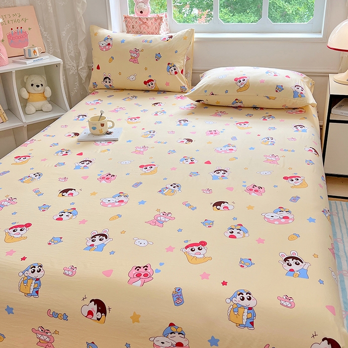 91家纺网 家纺一手货源 找家纺 优佳优品 2025新款亲肤水洗棉印花床单单品床单单件单床单 床单款-快乐小新