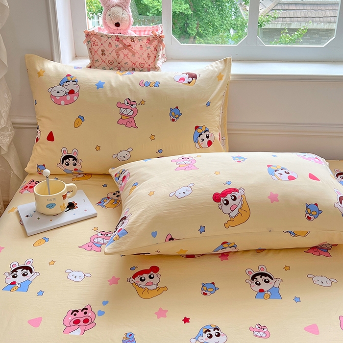 91家纺网 家纺一手货源 找家纺 优佳优品 2025新款亲肤水洗棉印花床单单品床单单件单床单 床单款-快乐小新