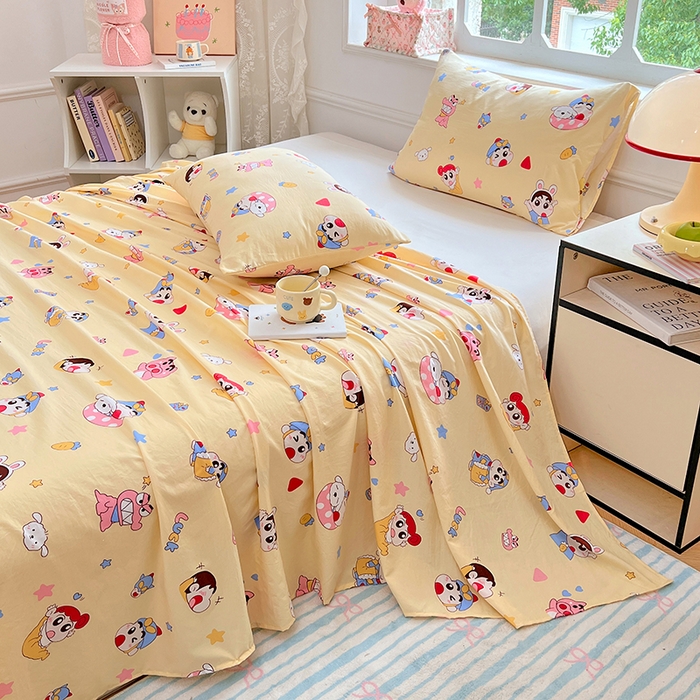 91家纺网 家纺一手货源 找家纺 优佳优品 2025新款亲肤水洗棉印花床单单品床单单件单床单 床单款-快乐小新