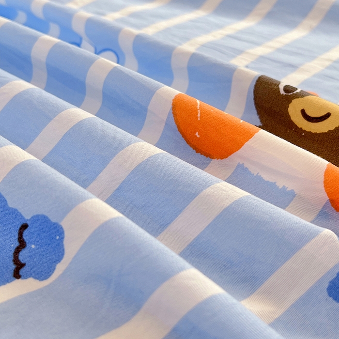 91家纺网 家纺一手货源 找家纺 优佳优品 2025新款亲肤水洗棉印花床单单品床单单件单床单 床单款-企鹅派对