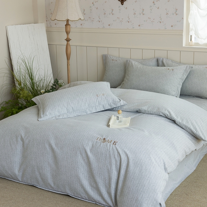 91家纺网 家纺一手货源 找家纺 （总）巧玲珑 2025新款高密肌理纹提花刺绣绣花生态四件套