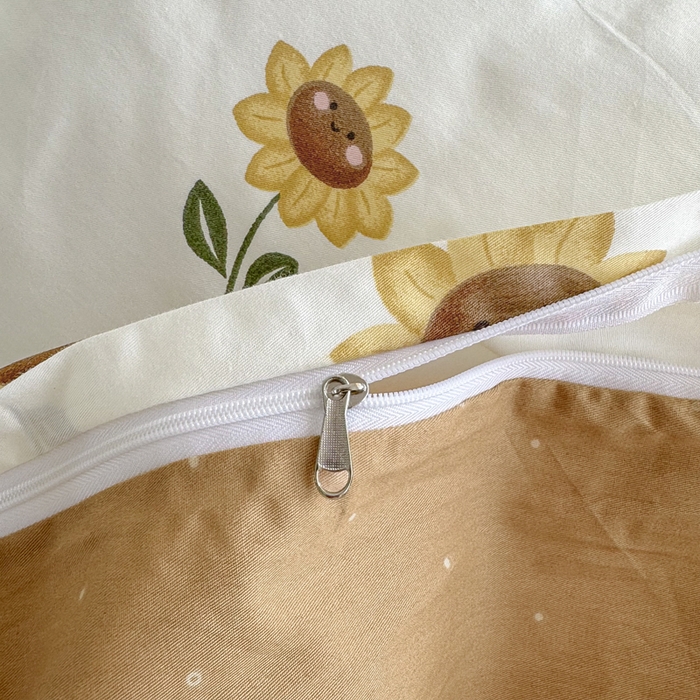 91家纺网 家纺一手货源 找家纺 梦洋家纺 2025春夏秋冬新款A类全棉四件套 向日葵