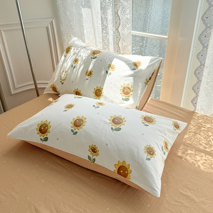 91家纺网 家纺一手货源 找家纺 梦洋家纺 2025春夏秋冬新款A类全棉四件套 向日葵