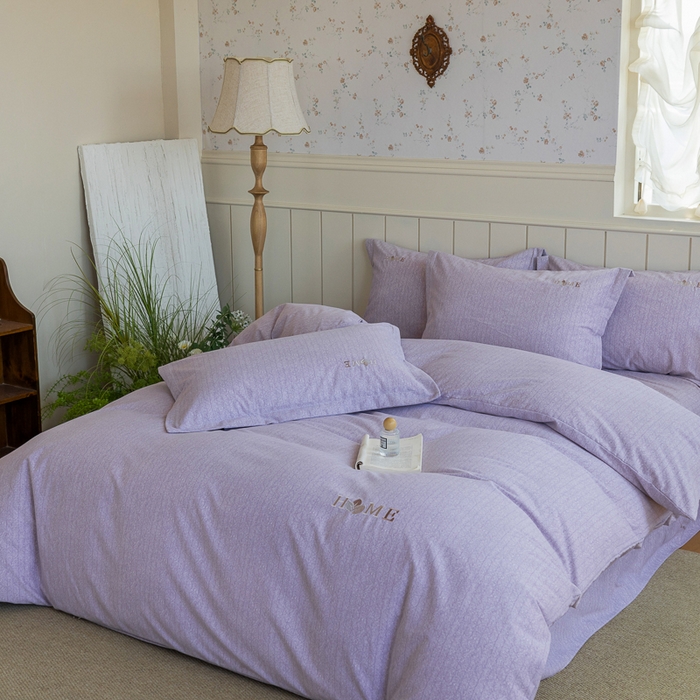 91家纺网 家纺一手货源 找家纺 （总）巧玲珑 2025新款高密肌理纹提花刺绣绣花生态四件套