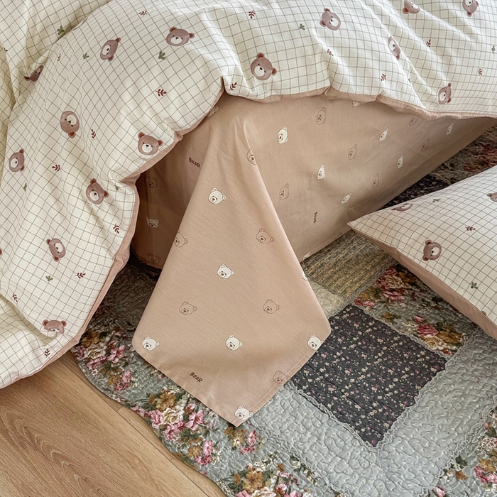 91家纺网 家纺一手货源 找家纺 梦洋家纺 2025春夏秋冬新款A类全棉四件套 小棕熊-格子