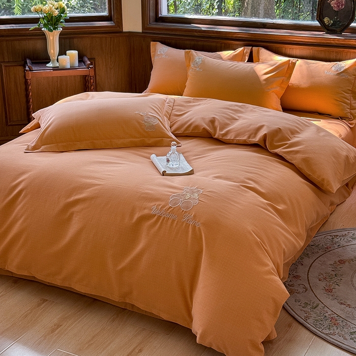 91家纺网 家纺一手货源 找家纺 （总）巧玲珑 2025新款高密肌理纹提花刺绣绣花生态四件套