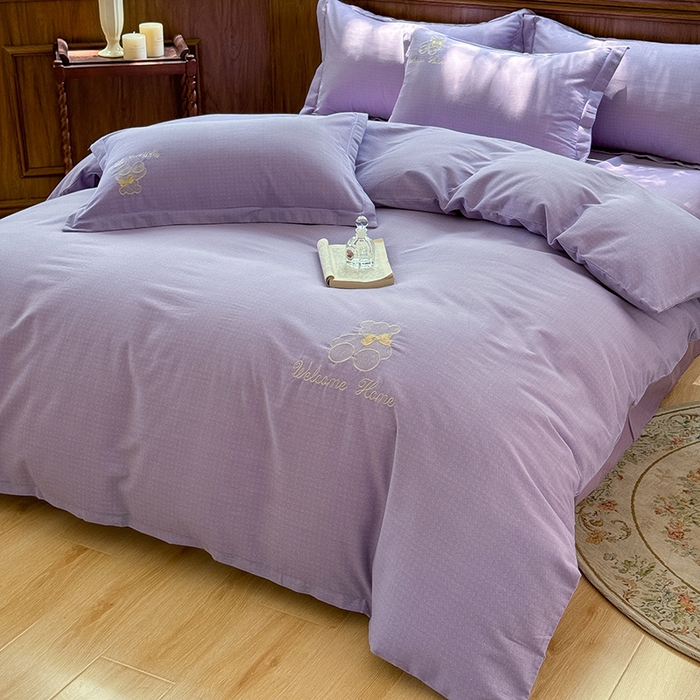 91家纺网 家纺一手货源 找家纺 （总）巧玲珑 2025新款高密肌理纹提花刺绣绣花生态四件套