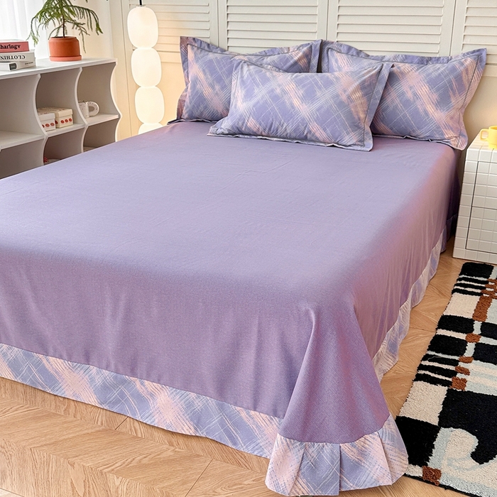 91家纺网 家纺一手货源 找家纺 简约家纺 2025新款全棉磨毛四件套 维也纳-紫