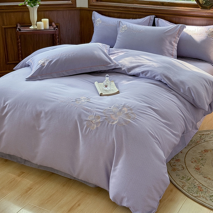 91家纺网 家纺一手货源 找家纺 （总）巧玲珑 2025新款高密肌理纹提花刺绣绣花生态四件套