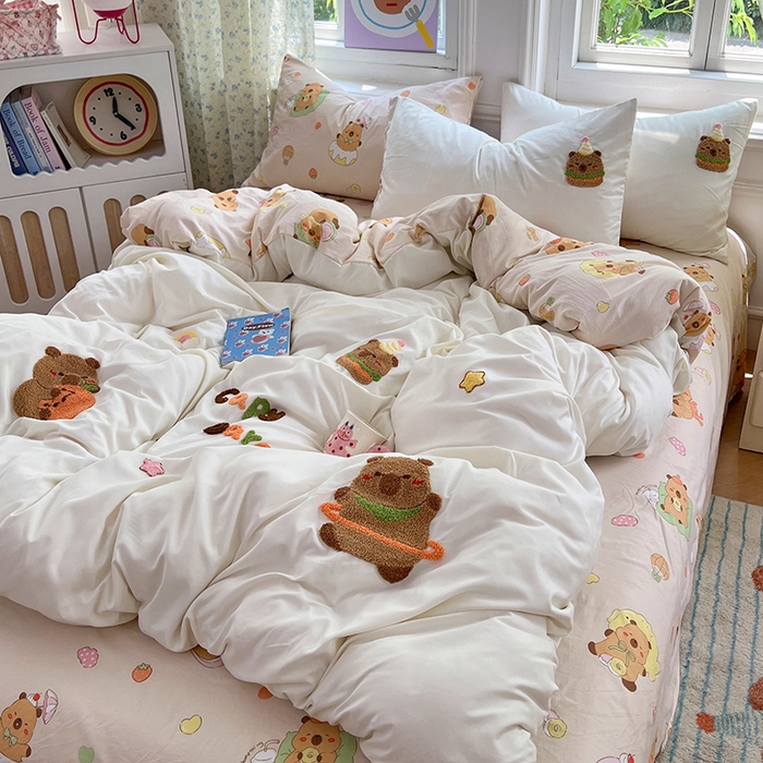 91家纺网 家纺一手货源 找家纺 （总）优佳优品 2025新款无印风亲肤磨毛四件套-纯色