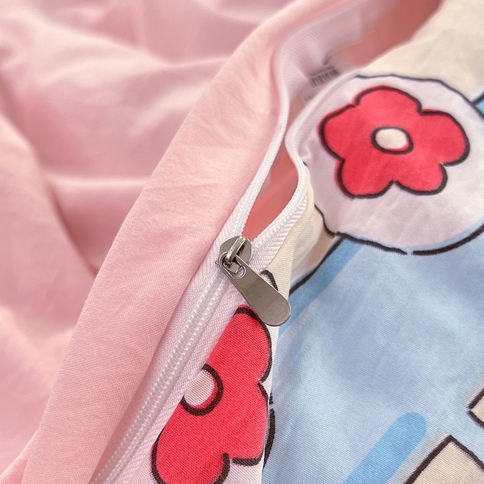 91家纺网 家纺一手货源 找家纺 优佳优品 2025新款水洗棉印花毛巾绣四件套【提供买家秀】 俏皮小丸子