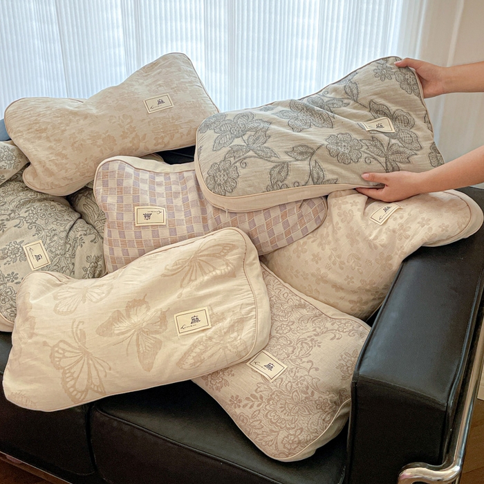 91家纺网 家纺一手货源 找家纺 亦帆枕芯 2025新款亲肤舒适天然棉麻立体荞麦枕枕头枕芯 组合图仅供参考 35x55cm甜荞款/只