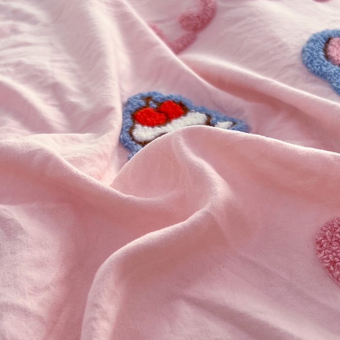 91家纺网 家纺一手货源 找家纺 优佳优品 2025新款水洗棉印花毛巾绣四件套【提供买家秀】 西高地