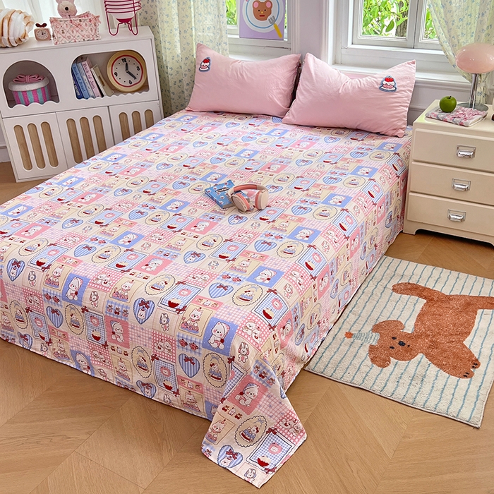 91家纺网 家纺一手货源 找家纺 优佳优品 2025新款水洗棉印花毛巾绣四件套【提供买家秀】 西高地