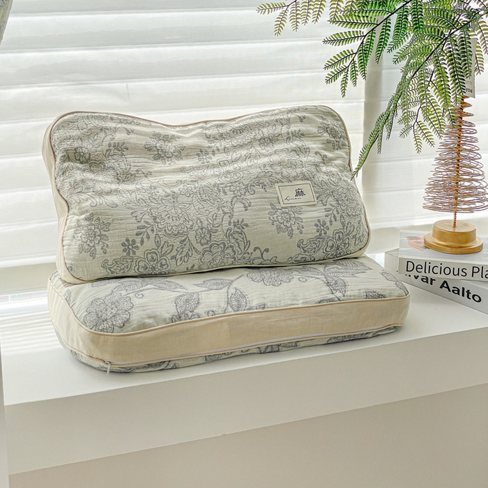 91家纺网 家纺一手货源 找家纺 亦帆枕芯 2025新款亲肤舒适天然棉麻立体荞麦枕枕头枕芯 天然棉麻-黑色蔷薇 35x55cm苦荞款/对