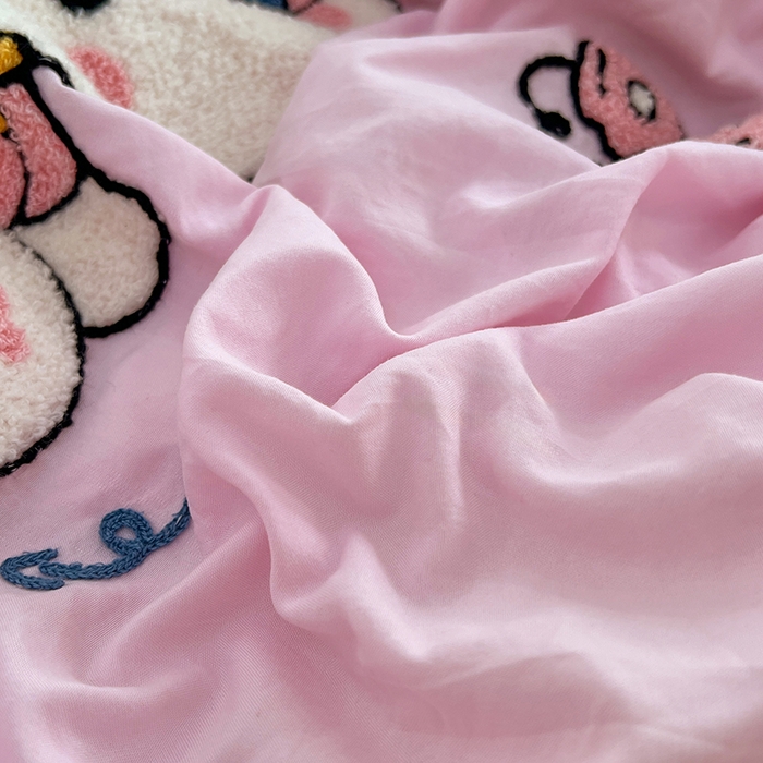 91家纺网 家纺一手货源 找家纺 优佳优品 2025新款水洗棉印花毛巾绣四件套【提供买家秀】 KT猫