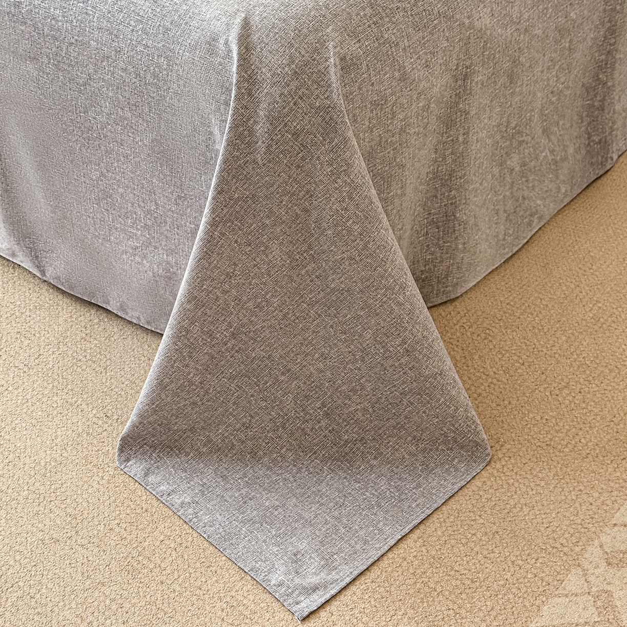 91家纺网 家纺一手货源 找家纺 （总）富米莱（原臻工厂） 2025秋冬新品加厚高克重原麻复古风亚麻高端纽扣款床盖床单四件套