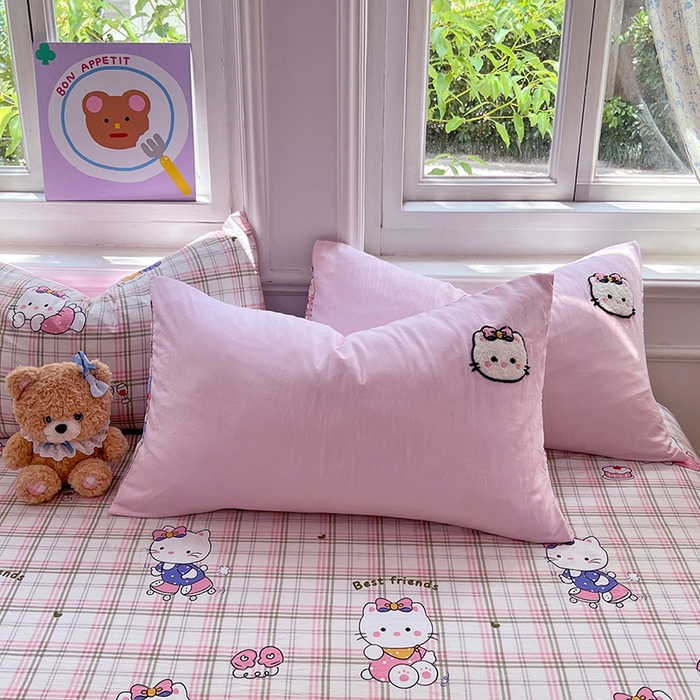 91家纺网 家纺一手货源 找家纺 优佳优品 2025新款水洗棉印花毛巾绣四件套【提供买家秀】 KT猫