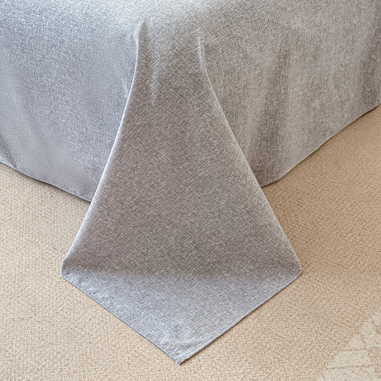 91家纺网 家纺一手货源 找家纺 富米莱（原臻工厂） 2025秋冬新品加厚高克重原麻复古风亚麻高端纽扣款床盖床单四件套 纽扣款-祥云